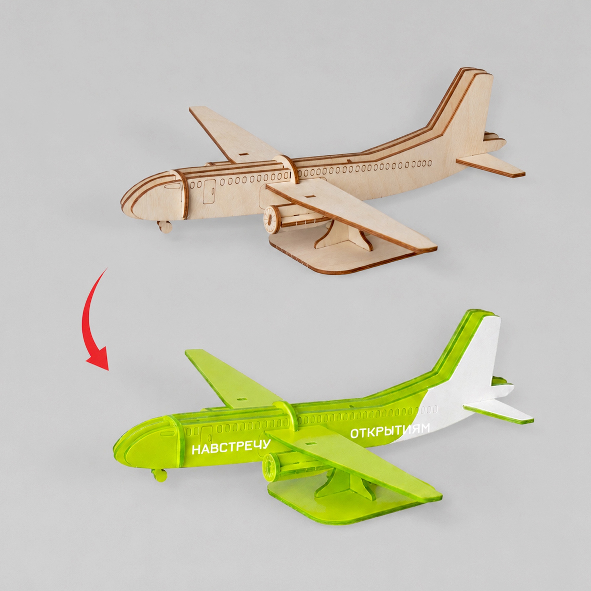 картинка Деревянный 3d пазл Самолет от магазина