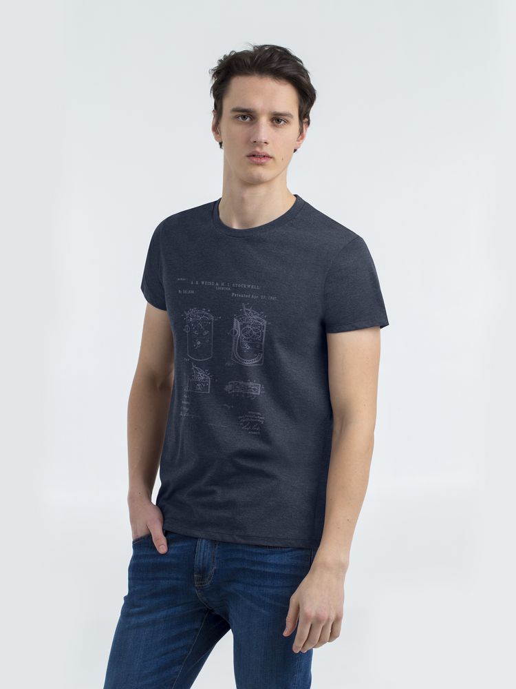 картинка Футболка приталенная Old Patents. Lighter, синий меланж от магазина