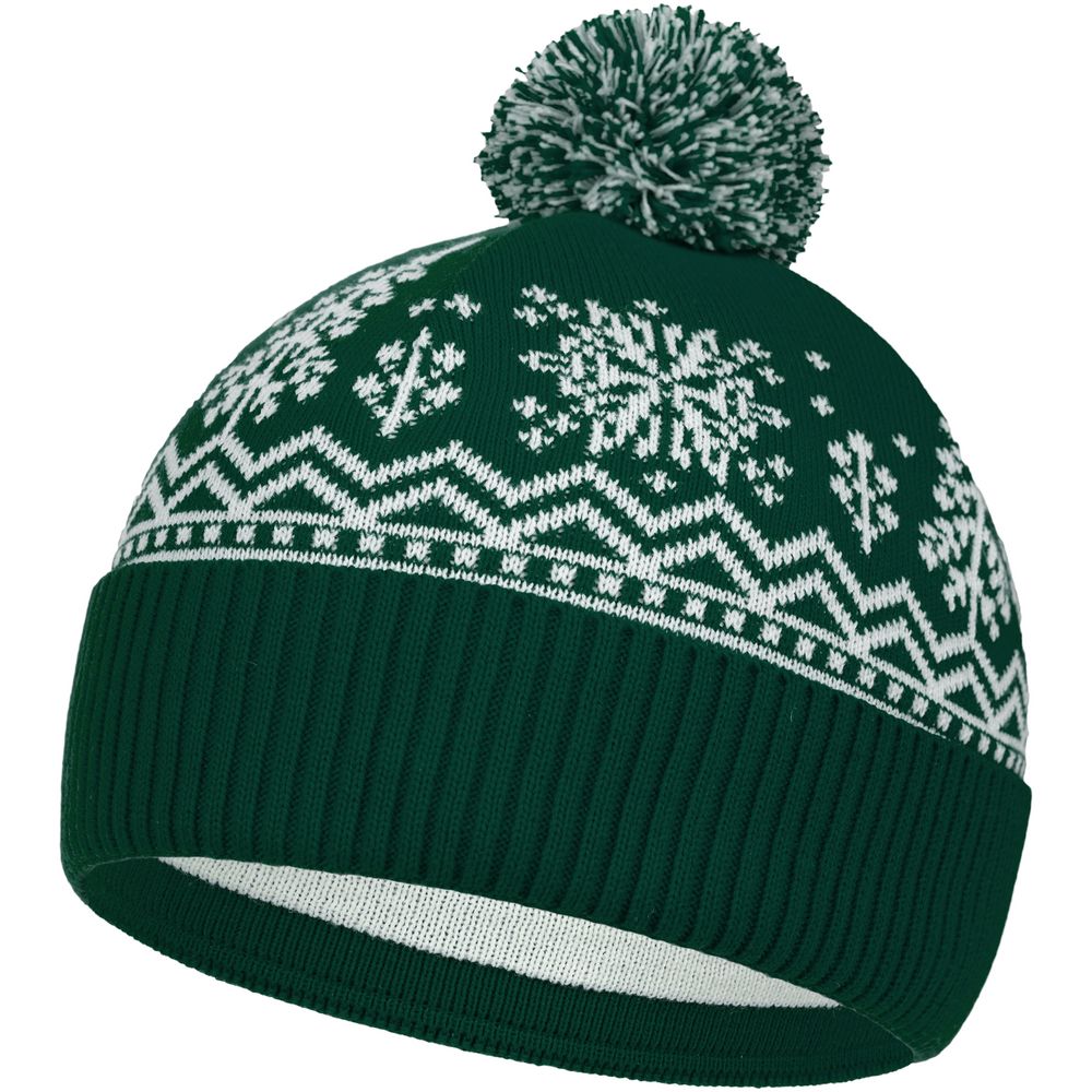 картинка Шапка Elnik, зеленая с молочно-белым от магазина