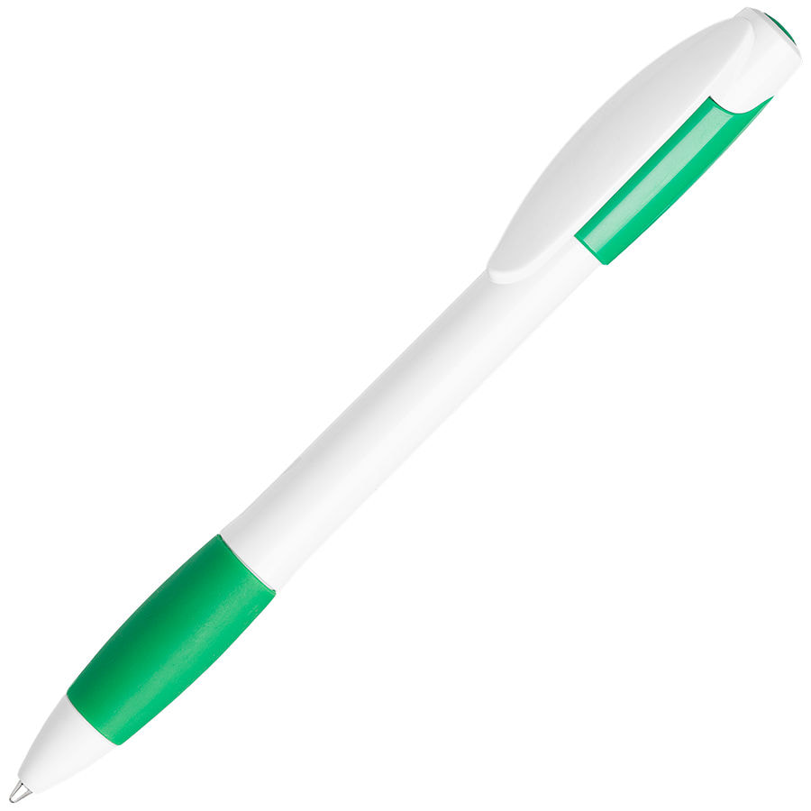 картинка X-5, ручка шариковая, зеленый/белый, пластик от магазина