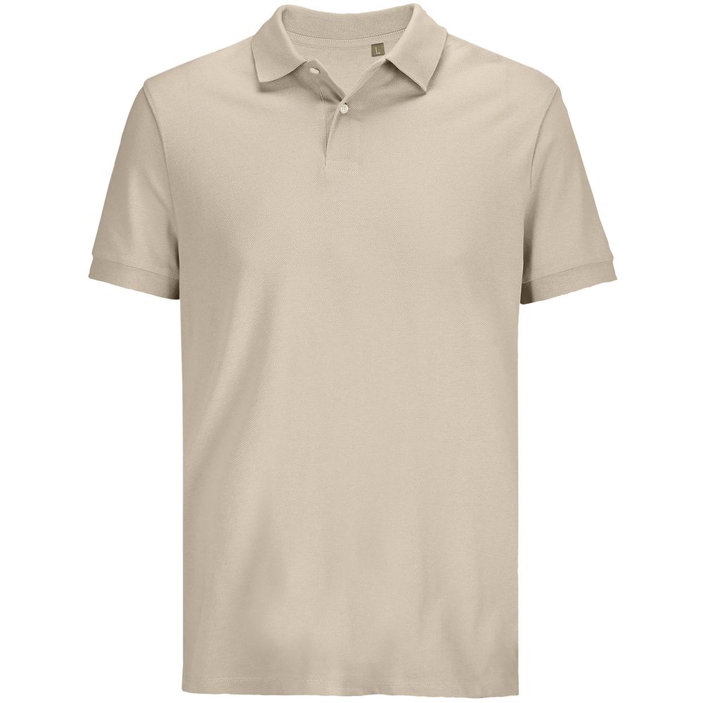 картинка Рубашка поло унисекс Pacific, бежевая (льняная) от магазина