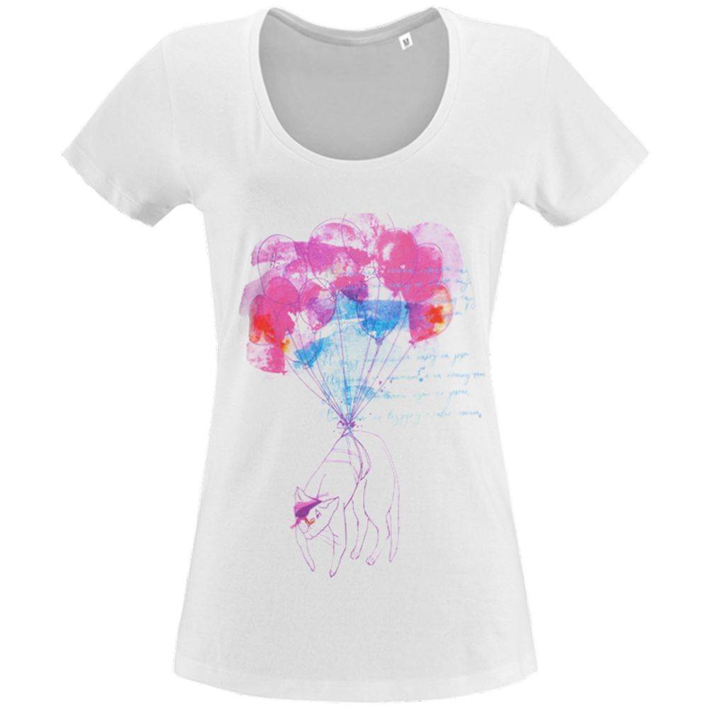 картинка Футболка женская «Удивительная кошка», белая от магазина