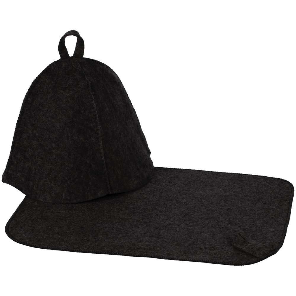 картинка Набор для бани Heat Off с ковриком, черный от магазина