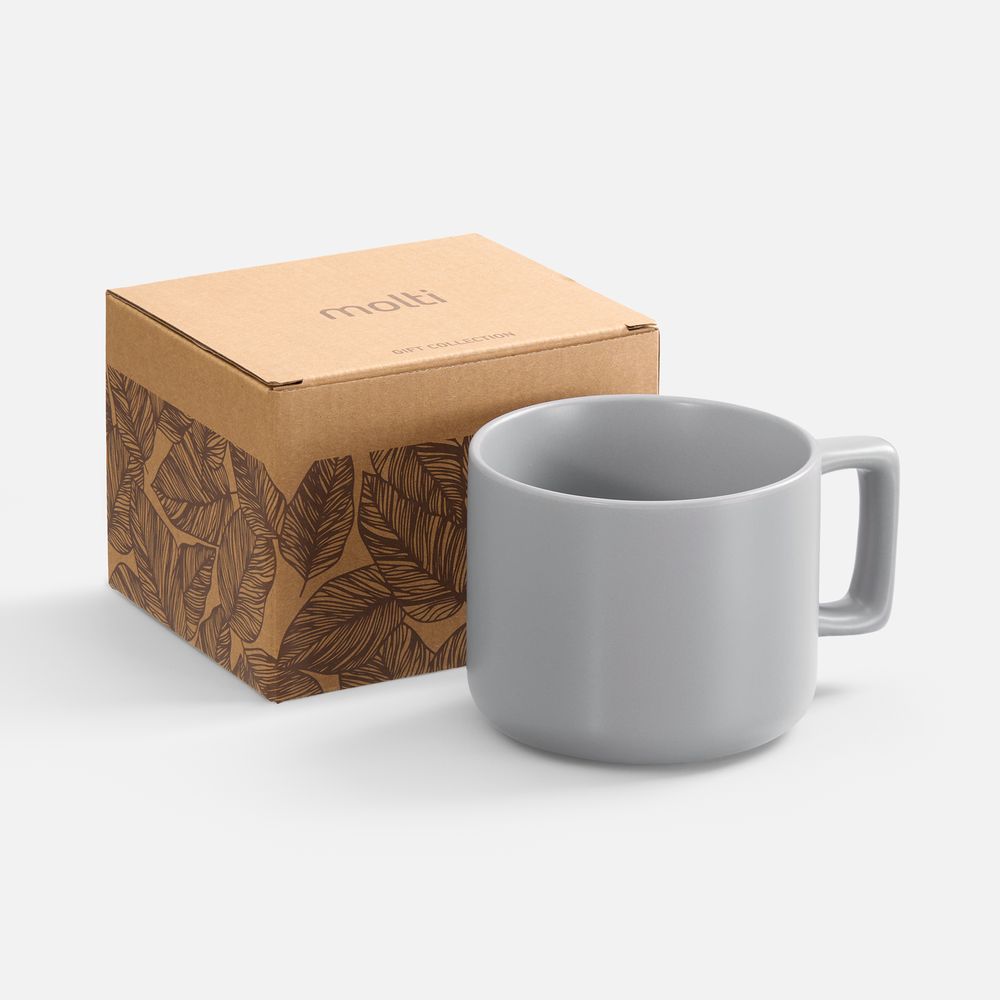 картинка Чашка Jumbo в коробке матовая, светло-серая от магазина