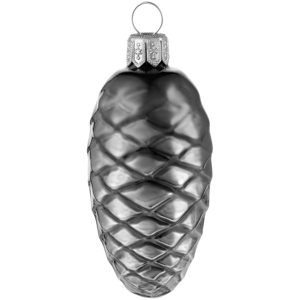 картинка Елочная игрушка «Шишка», серая (графит) от магазина