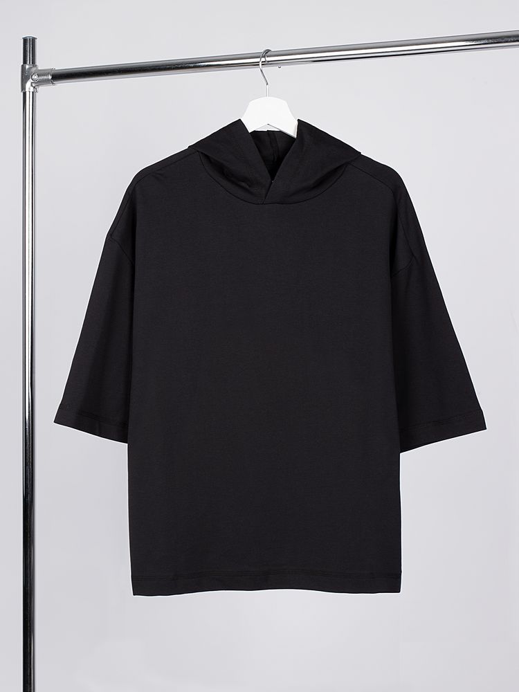 картинка Футболка оверсай унисекс с капюшоном Neofit, черная от магазина