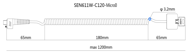 картинка Micro USB Coiled charging cable  (SEN611-microUSB) / Спиральный зарядный кабель (SEN611-microUSB) от магазина