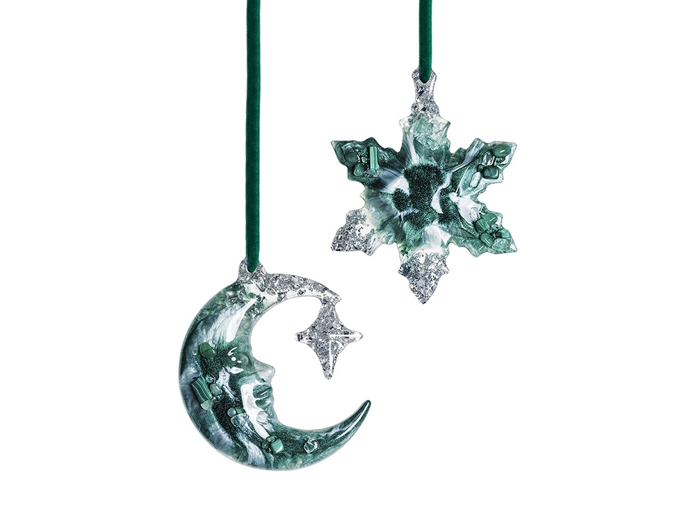 картинка Набор елочных игрушек: Полумесяц, Снежинка от магазина