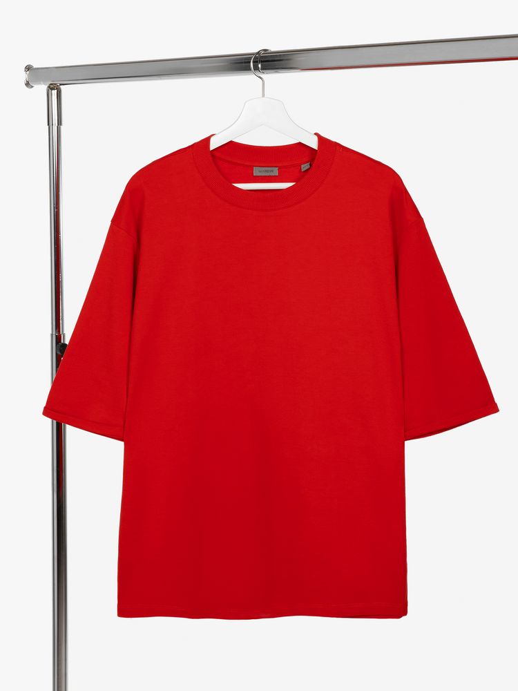 картинка Футболка оверсайз унисекс Kosmos 2.0, красная от магазина