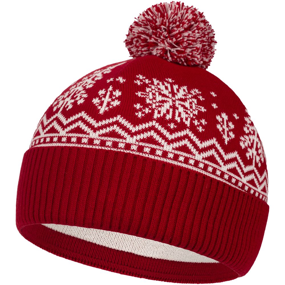 картинка Шапка Elnik, красная с молочно-белым от магазина