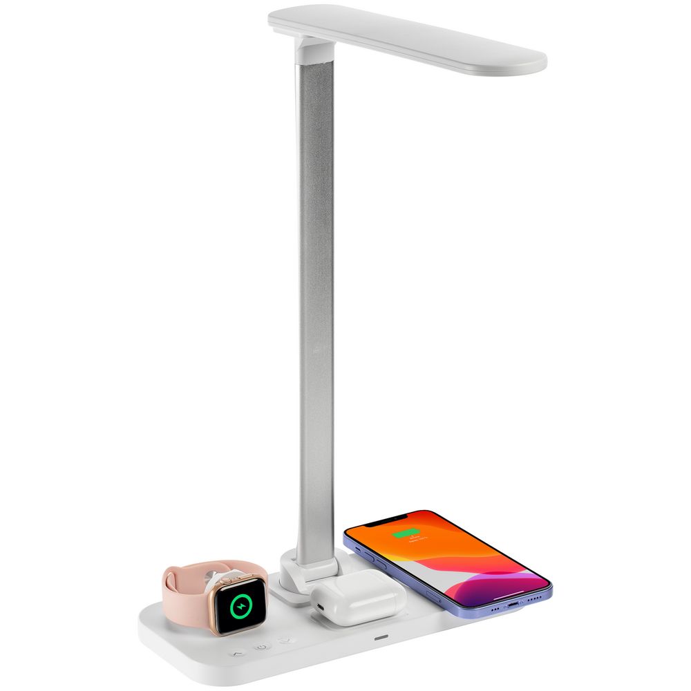 картинка Настольная лампа с беспроводной зарядкой Power Light, белая от магазина