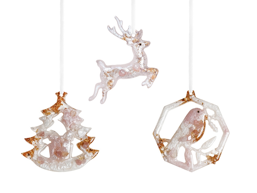 картинка Набор елочных игрушек: Снегирь, Олень, Ель от магазина