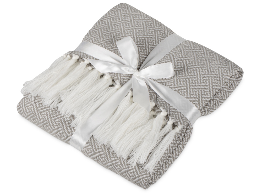 картинка Плед акриловый с белой бахромой Tassel от магазина