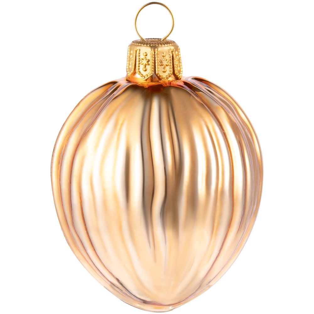 картинка Елочная игрушка «Грецкий орех», золотистая от магазина