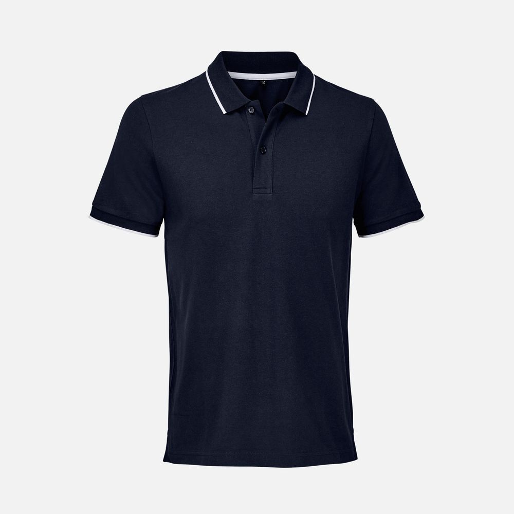 картинка Рубашка поло унисекс Palermo, темно-синяя с белым от магазина