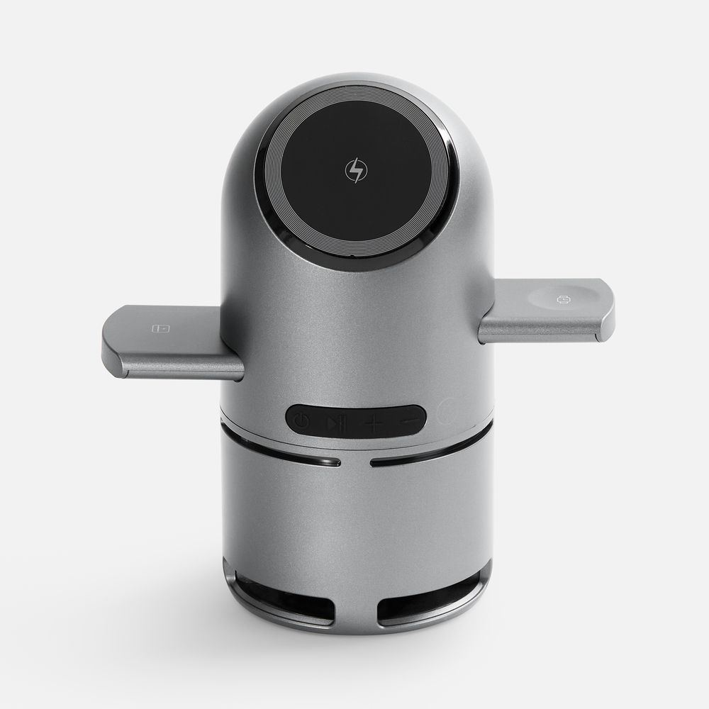 картинка Bluetooth-колонка с беспроводной зарядкой Droid, серая от магазина