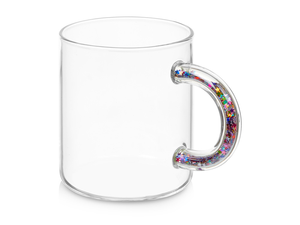 картинка Стеклянная кружка с блестками в ручке Feria от магазина