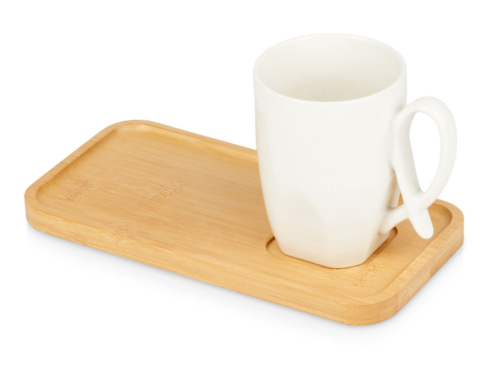 картинка Чайная пара с бамбуковым блюдцем Deny от магазина