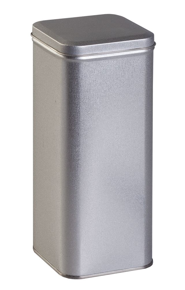 картинка Коробка прямоугольная, высокая, серебристая от магазина