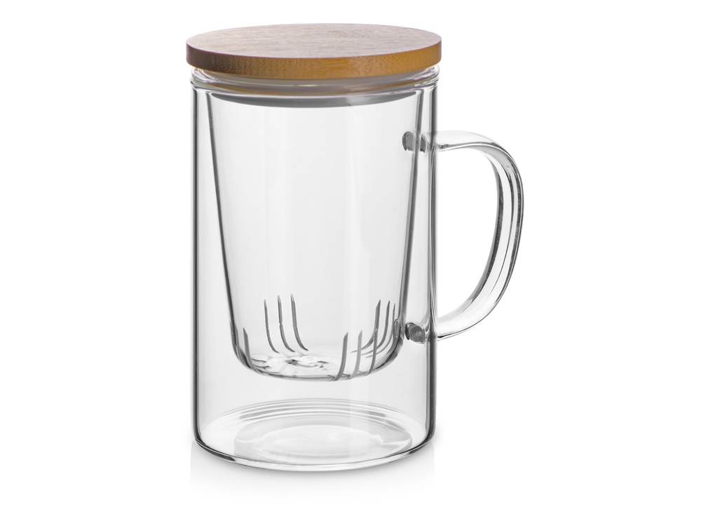 картинка Стеклянная кружка с заварочной емкостью Milfoil от магазина