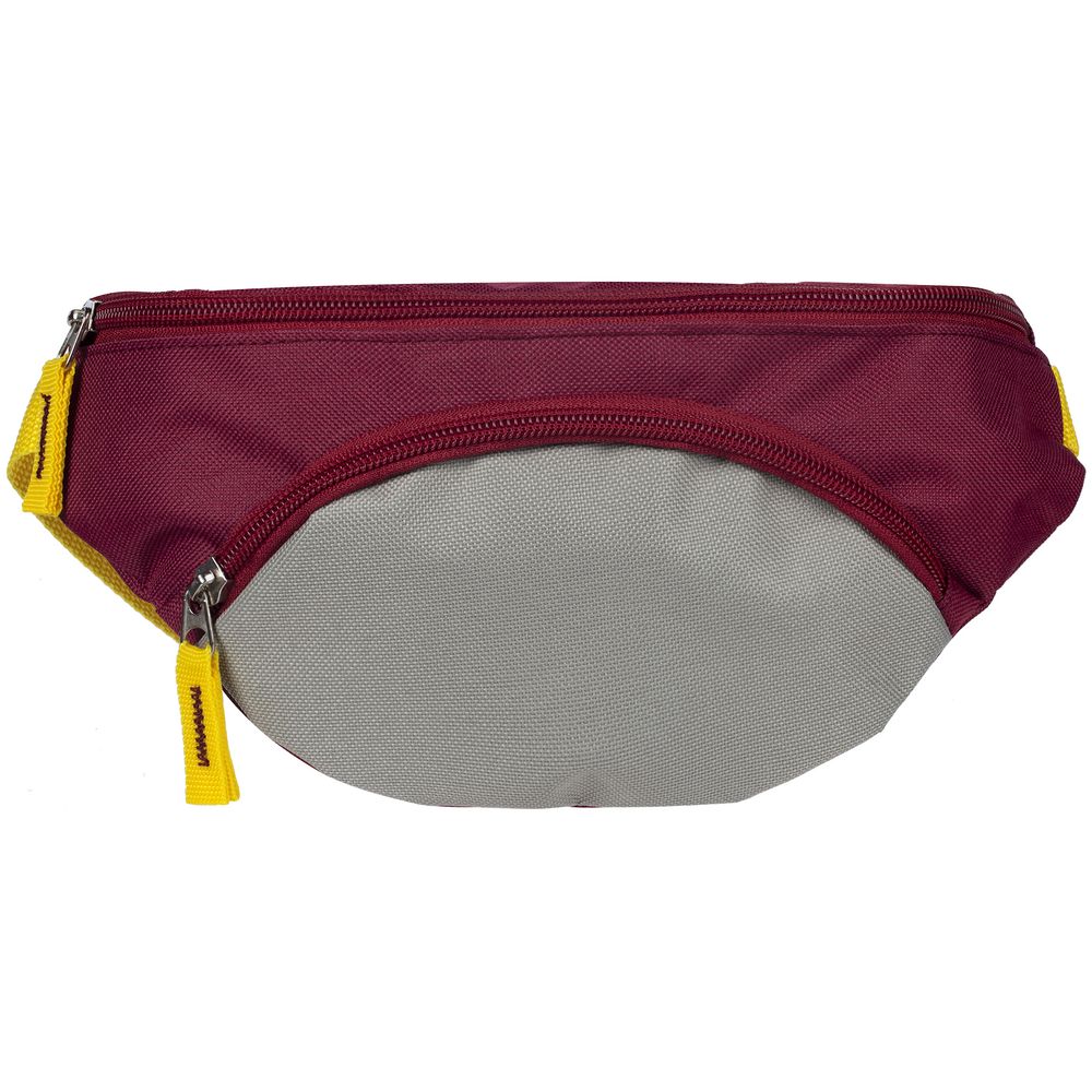 картинка Поясная сумка детская Kiddo, бордовая с серым от магазина