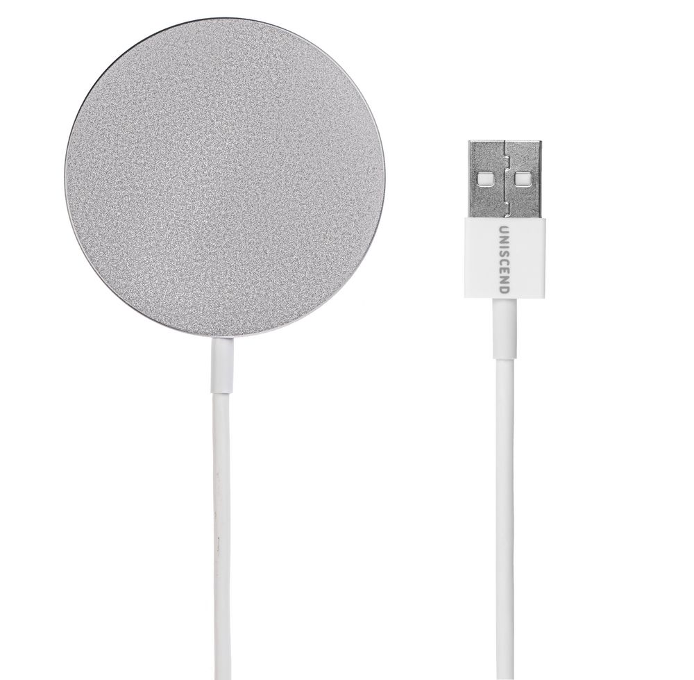 картинка Беспроводное зарядное устройство с магнитами Magmate, серебристое от магазина