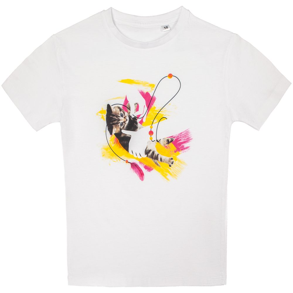 картинка Футболка детская «Обними кота», белая от магазина