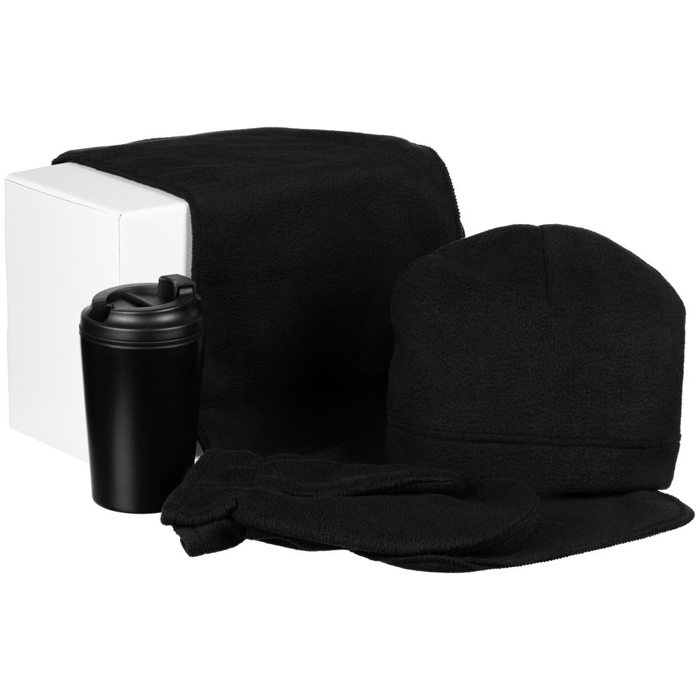 картинка Набор Fleecy с термостаканом, черный от магазина