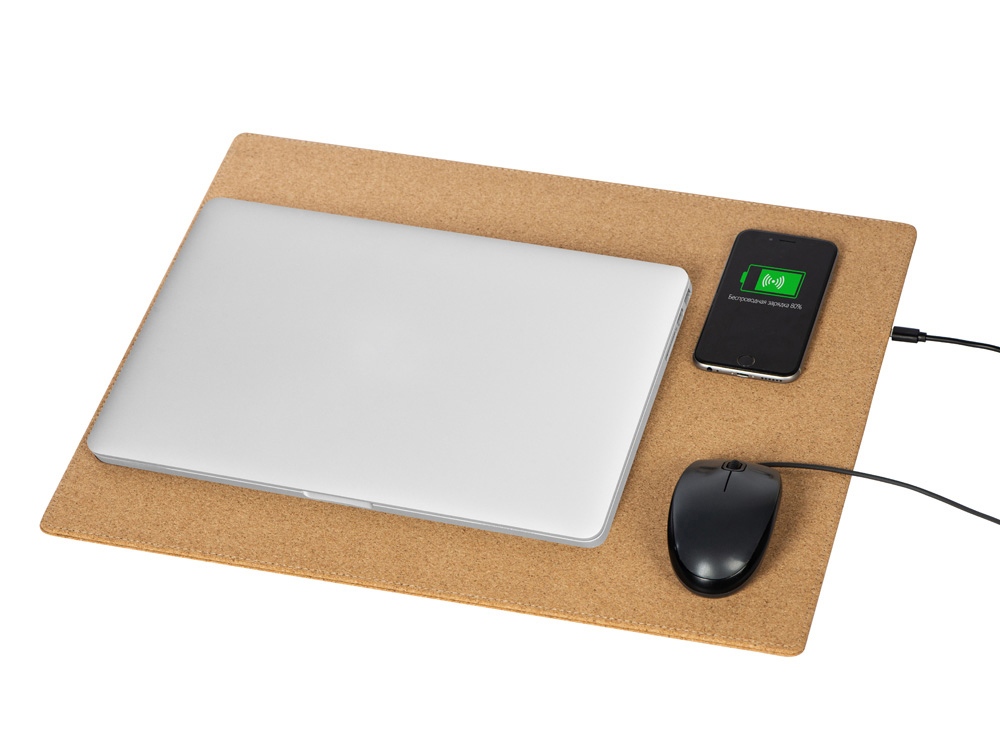 картинка Пробковый коврик для рабочего места с беспроводной зарядкой Querсus от магазина