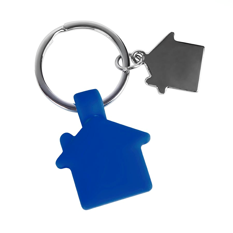 картинка Брелок "HOME", синий, 3х3,5х0,6см,металл, силикон от магазина