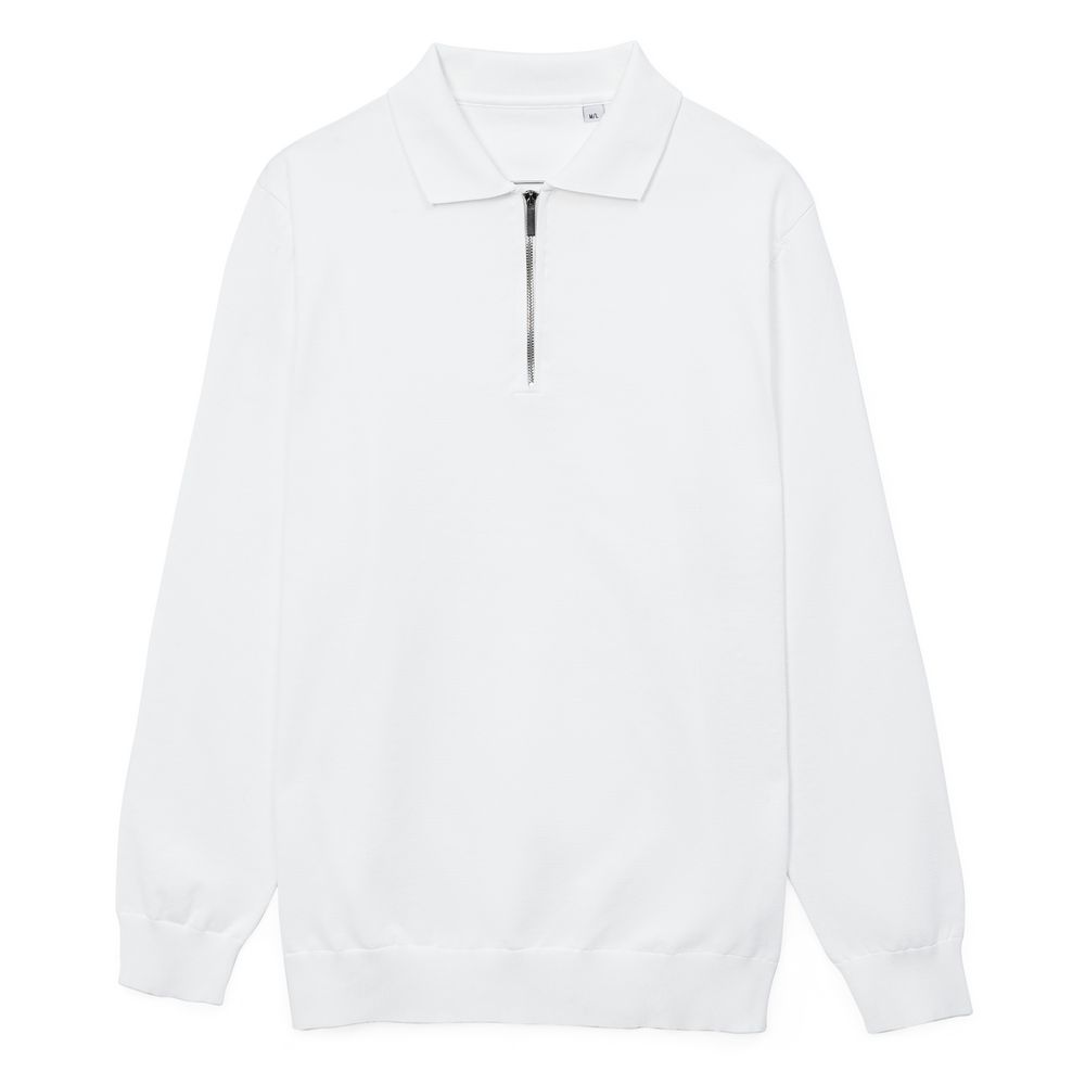 картинка Рубашка поло мужская с длинным рукавом Terrazzo, белая от магазина