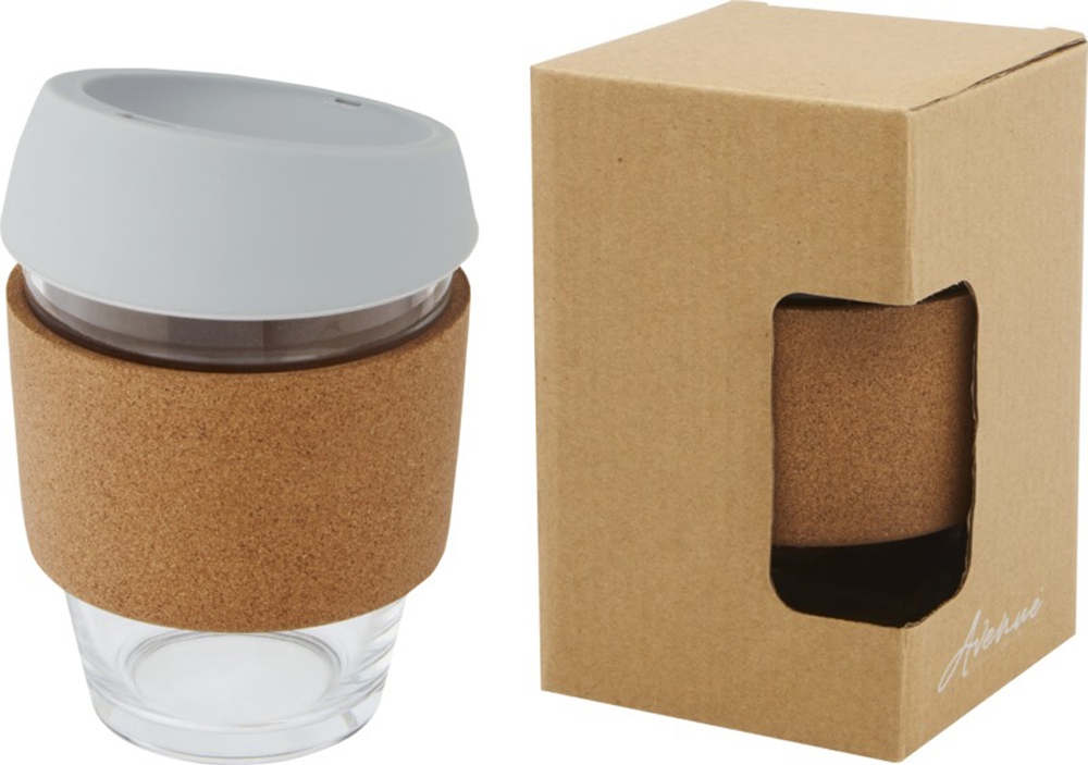 картинка Стеклянный стакан с силиконовой крышкой и пробковой манжетой Lidan от магазина