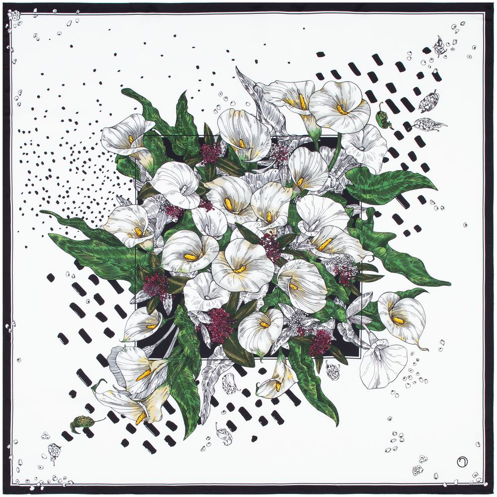 картинка Платок шелковый Delicate, каллы от магазина