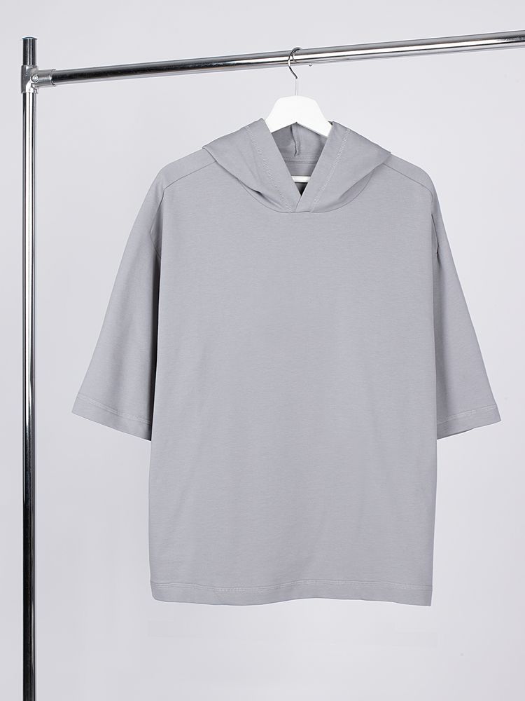 картинка Футболка оверсайз унисекс с капюшоном Neofit, светло-серая от магазина