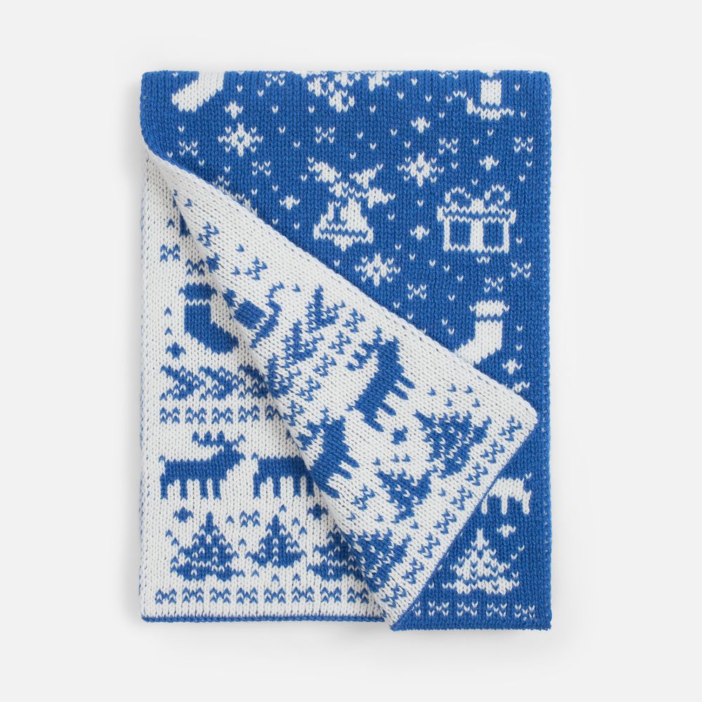 картинка Шарф Holidale, синий с молочным от магазина