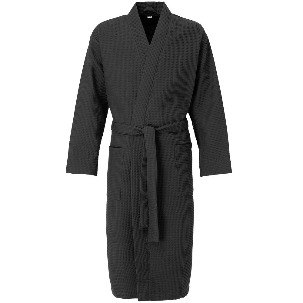 картинка Халат вафельный Kimono, черный от магазина