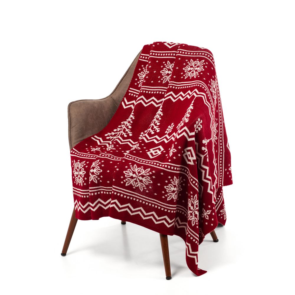 картинка Плед Elnik, красным с молочно-белым от магазина