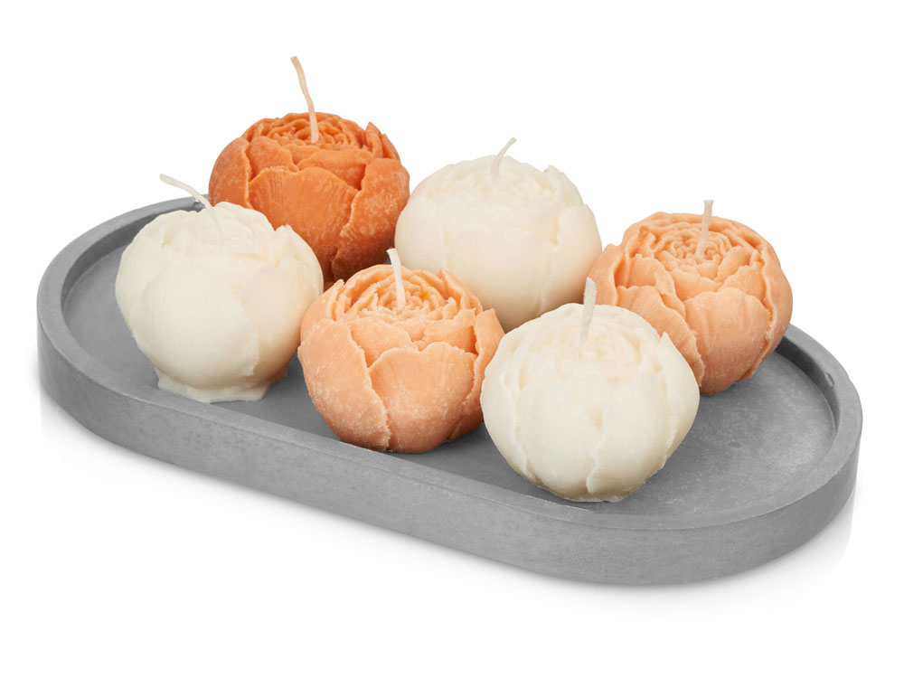 картинка Набор свечей на подставке Пионы от магазина