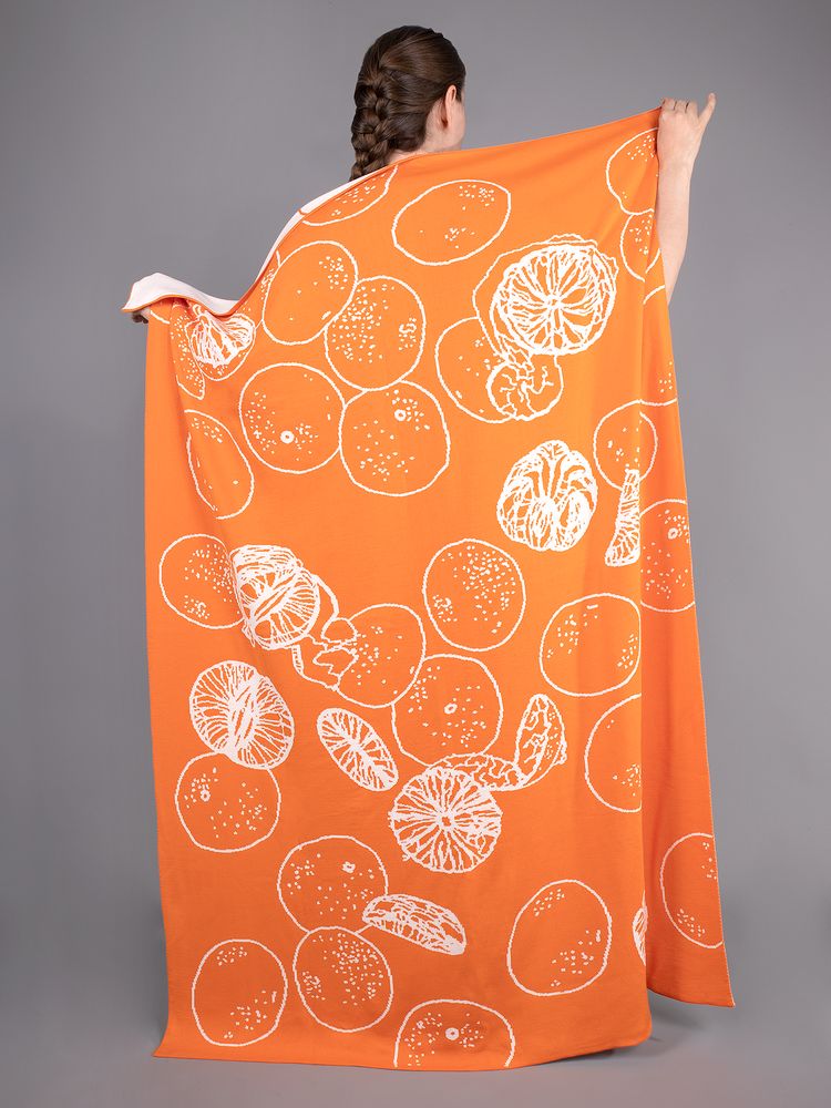 картинка Плед Citrion, оранжево-белый от магазина