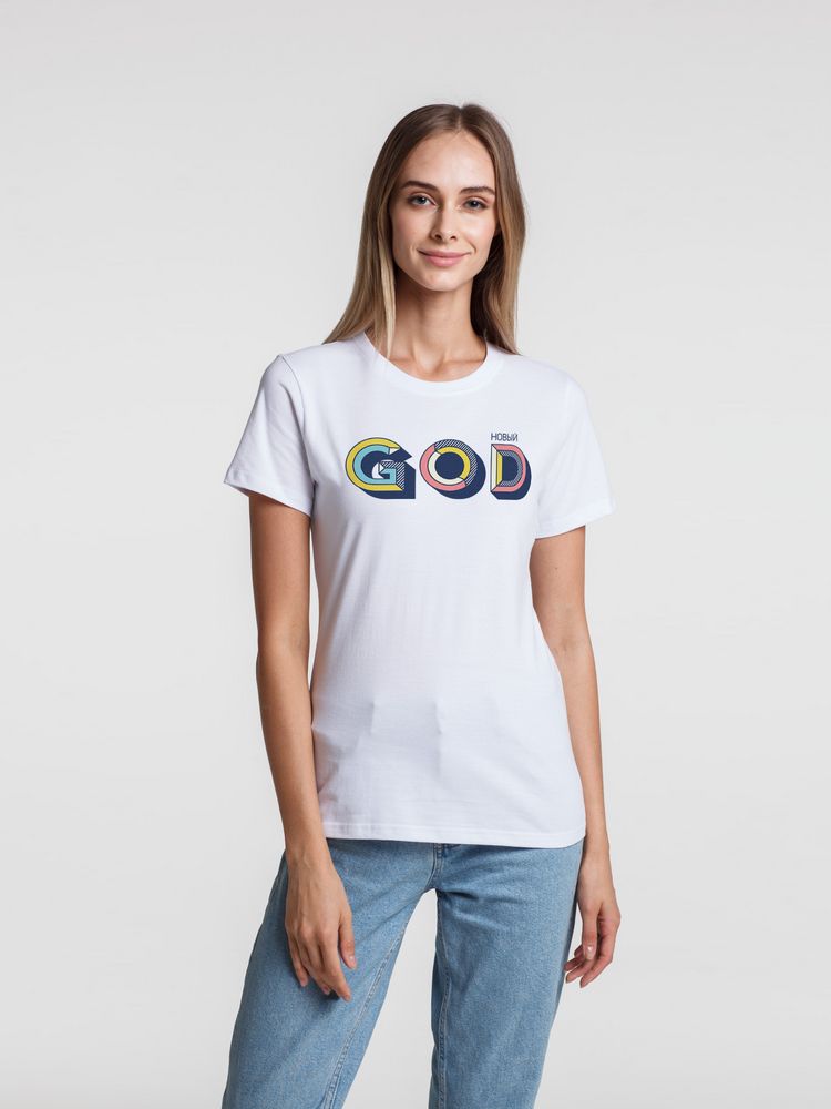 картинка Футболка женская «Новый GOD», белая от магазина