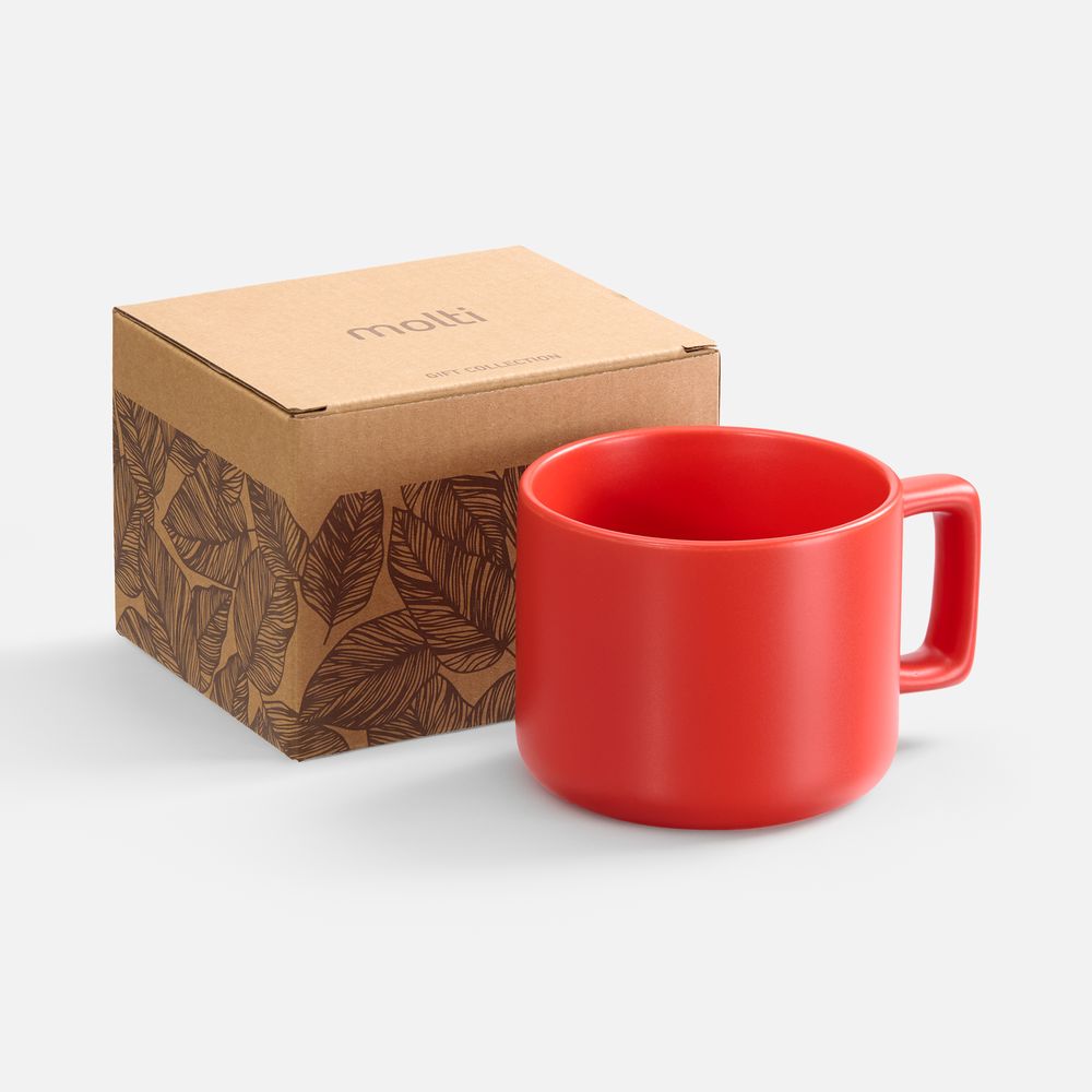 картинка Чашка Jumbo в коробке матовая, красная от магазина