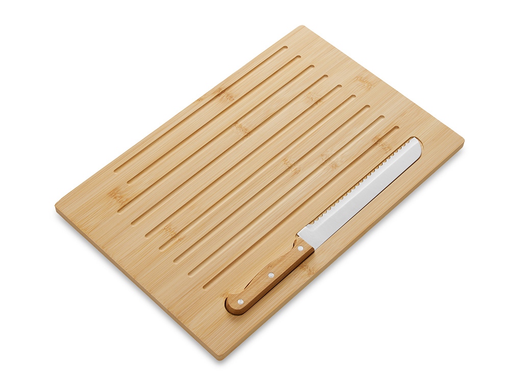 картинка Разделочная доска из бамбука Круста с хлебным ножом от магазина