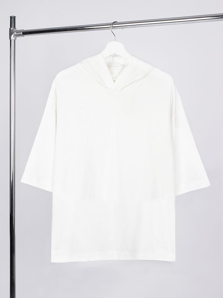картинка Футболка оверсайз унисекс с капюшоном Neofit, молочно-белая от магазина