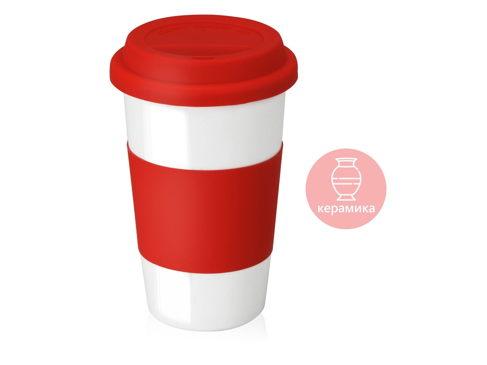 картинка Кружка Нью-Йорк  с силиконовой крышкой и манжетой от магазина