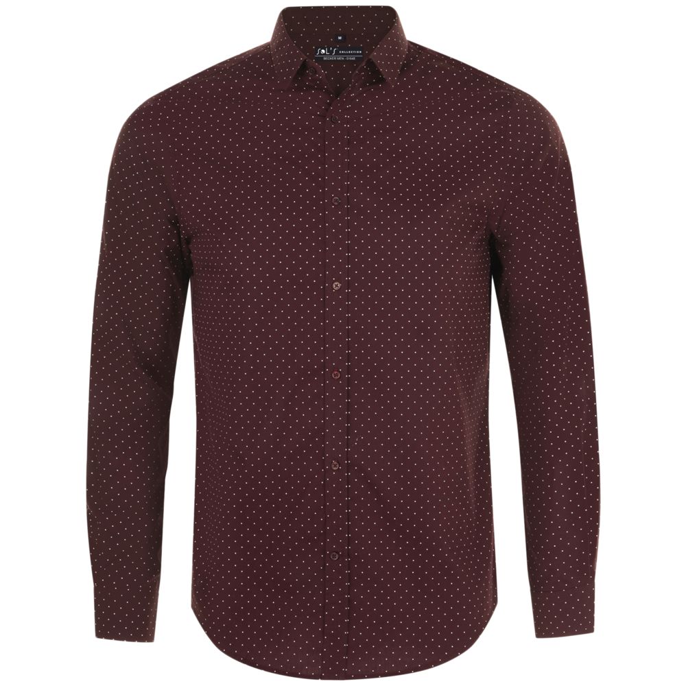 картинка Рубашка мужская Becker Men, бордовая с белым от магазина