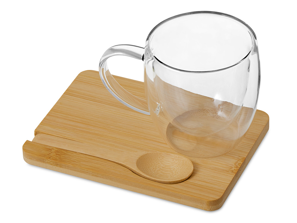 картинка Кружка с двойными стенками на подставке с ложкой Teatrio от магазина