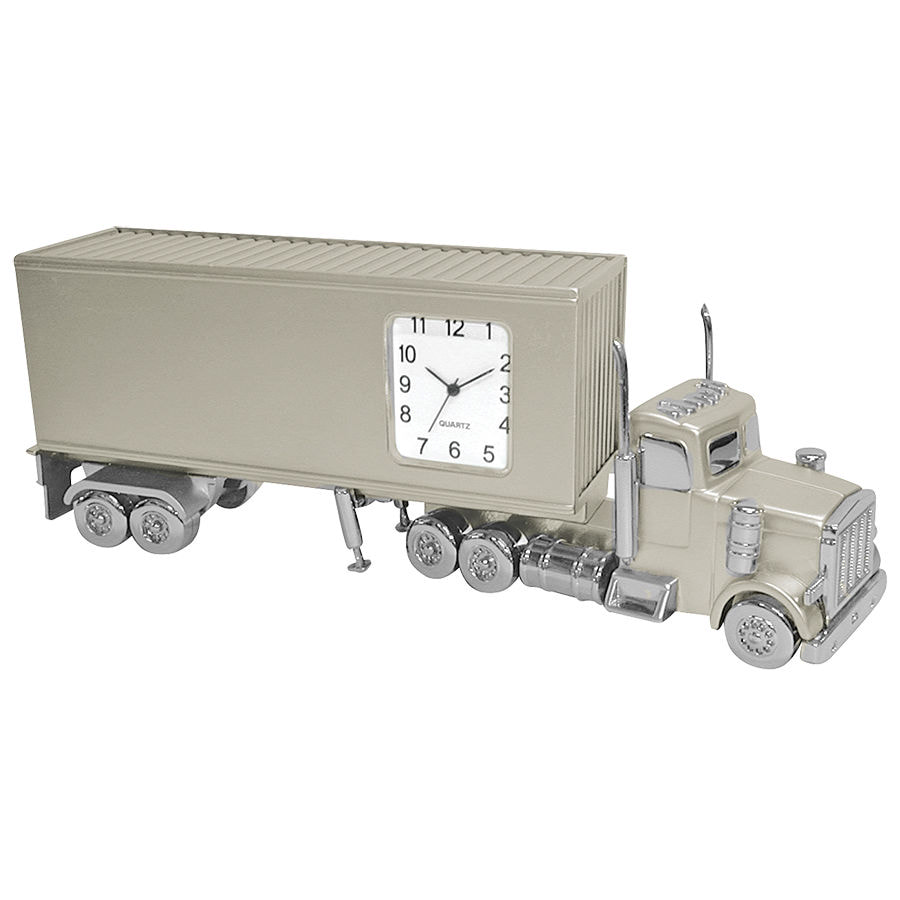 картинка Часы "Трейлер"; 15х3,5х5,2 см; металл; лазерная гравировка от магазина